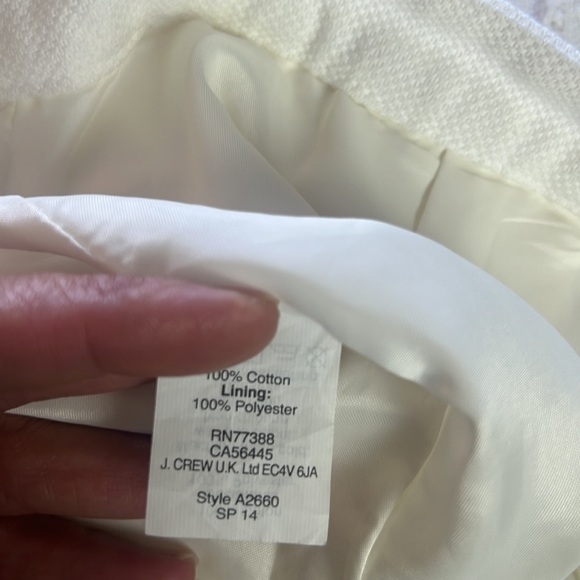 J. Crew Womenโs White Lace Striped Cotton Skirt With Pockets Size 2 - Picture 12 of 15